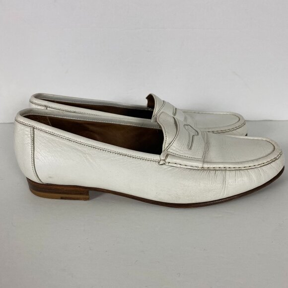 Florsheim Royal Imperial Loafers Slip On Shoes Mens 9.5 D White Leather 75404 - Picture 3 of 14